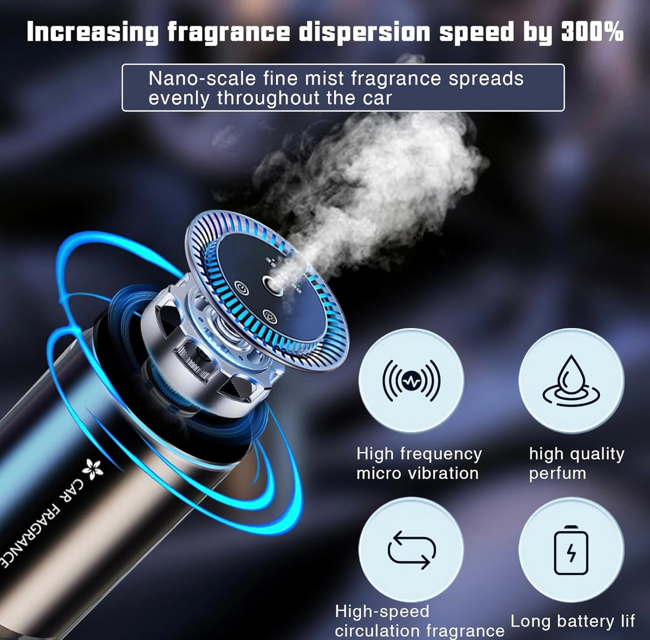 Car Intelligent Aromatic Diffuser Car Perfume Decoration Humidifier